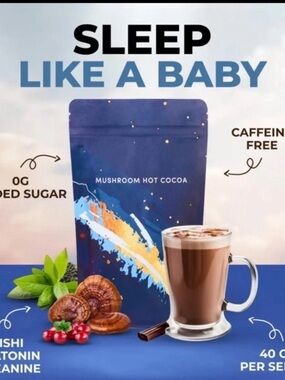 RYZE Organic Mushroom Hot Cocoa Coffee - 20 Servings use hot or cold